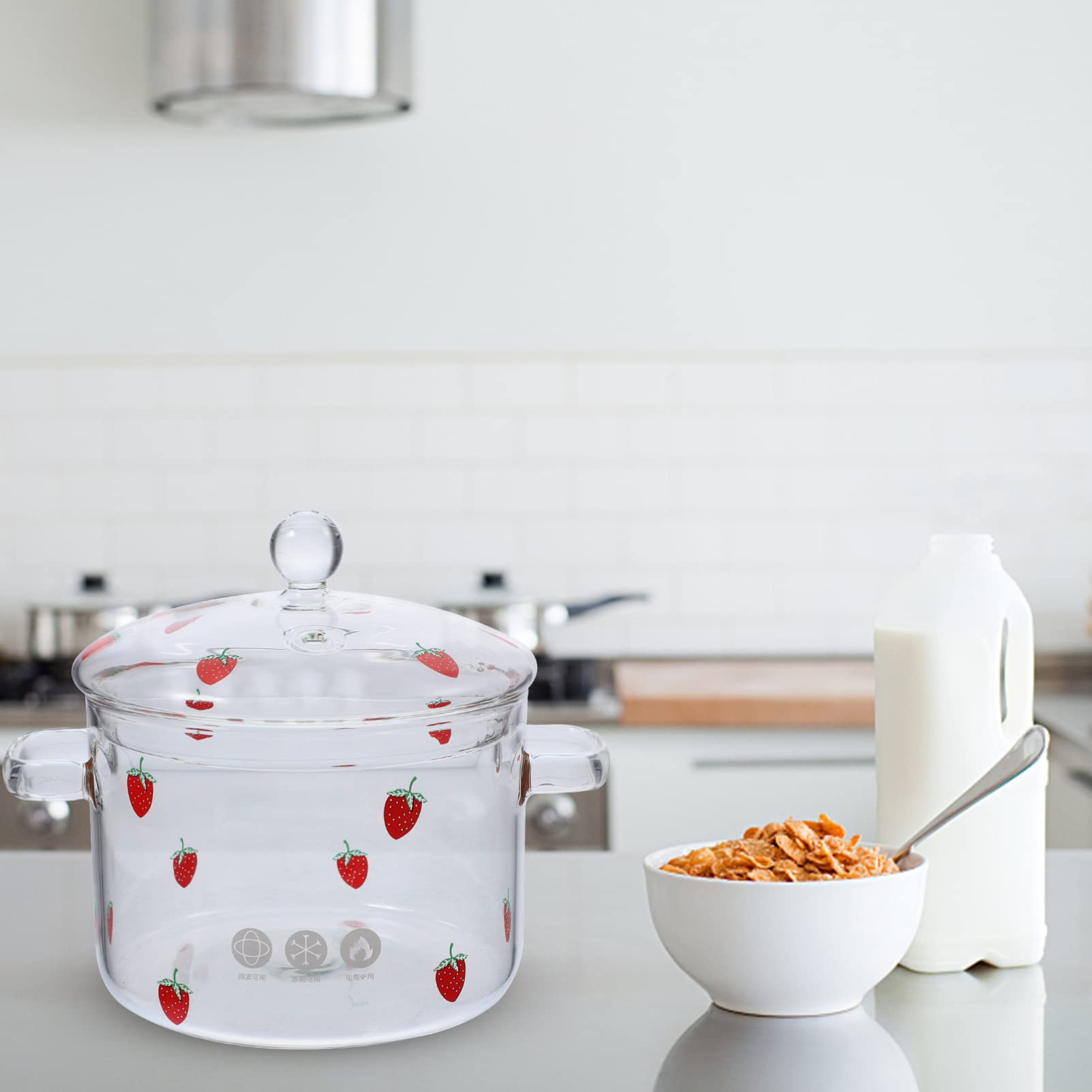 Clear glass body of Hemoton soup pot for monitoring cooking
