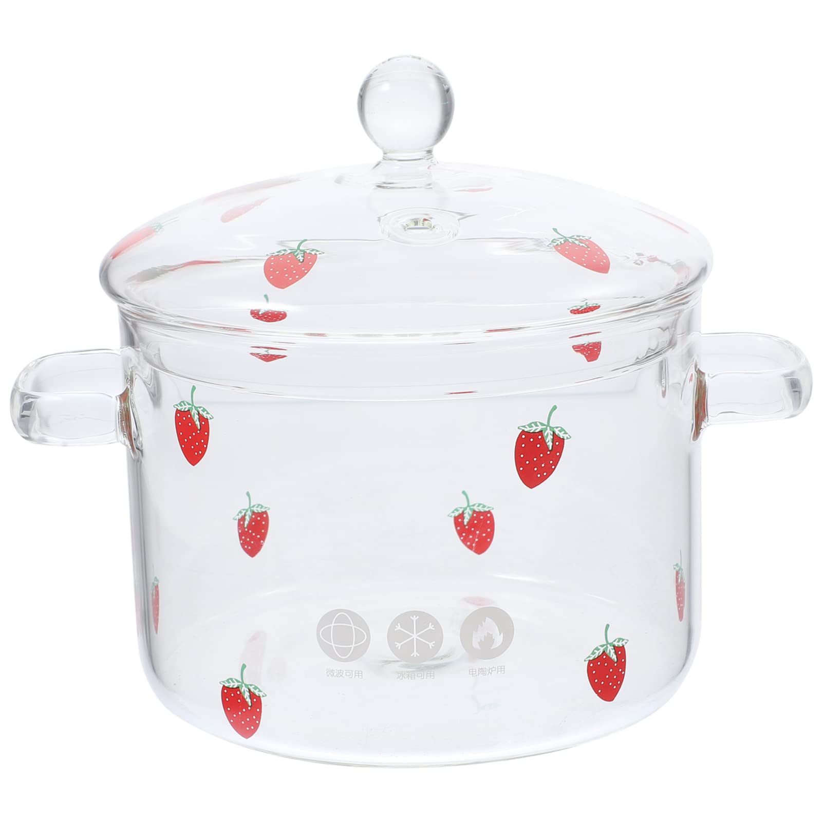 Hemoton glass soup pot with lid