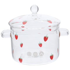 Hemoton glass soup pot with lid