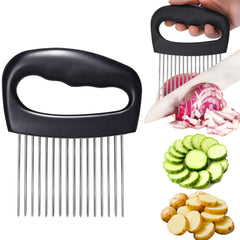 Hendiy onion holder with 16 long needles and ergonomic handle