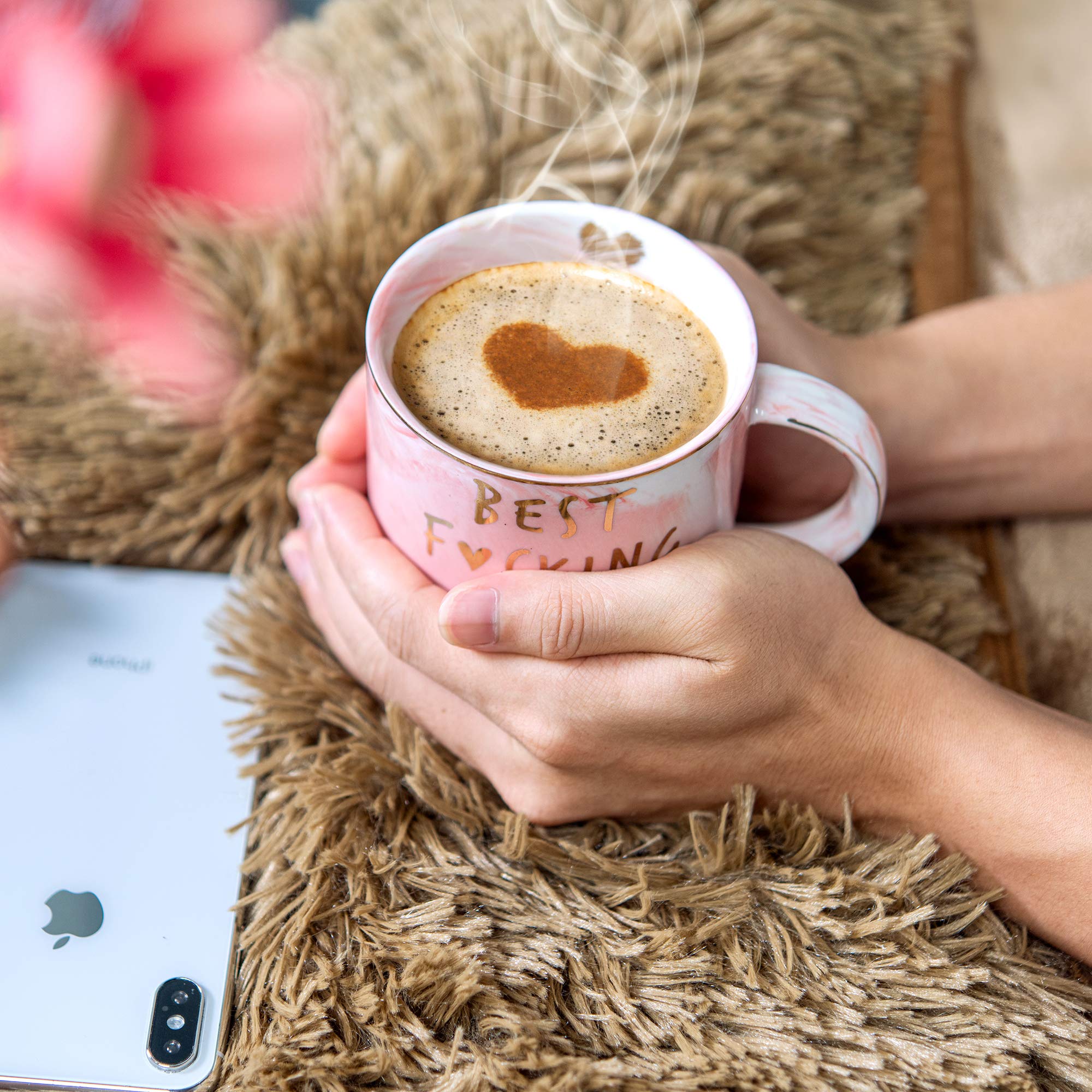 Hendson pink marble mug gift ready packaging