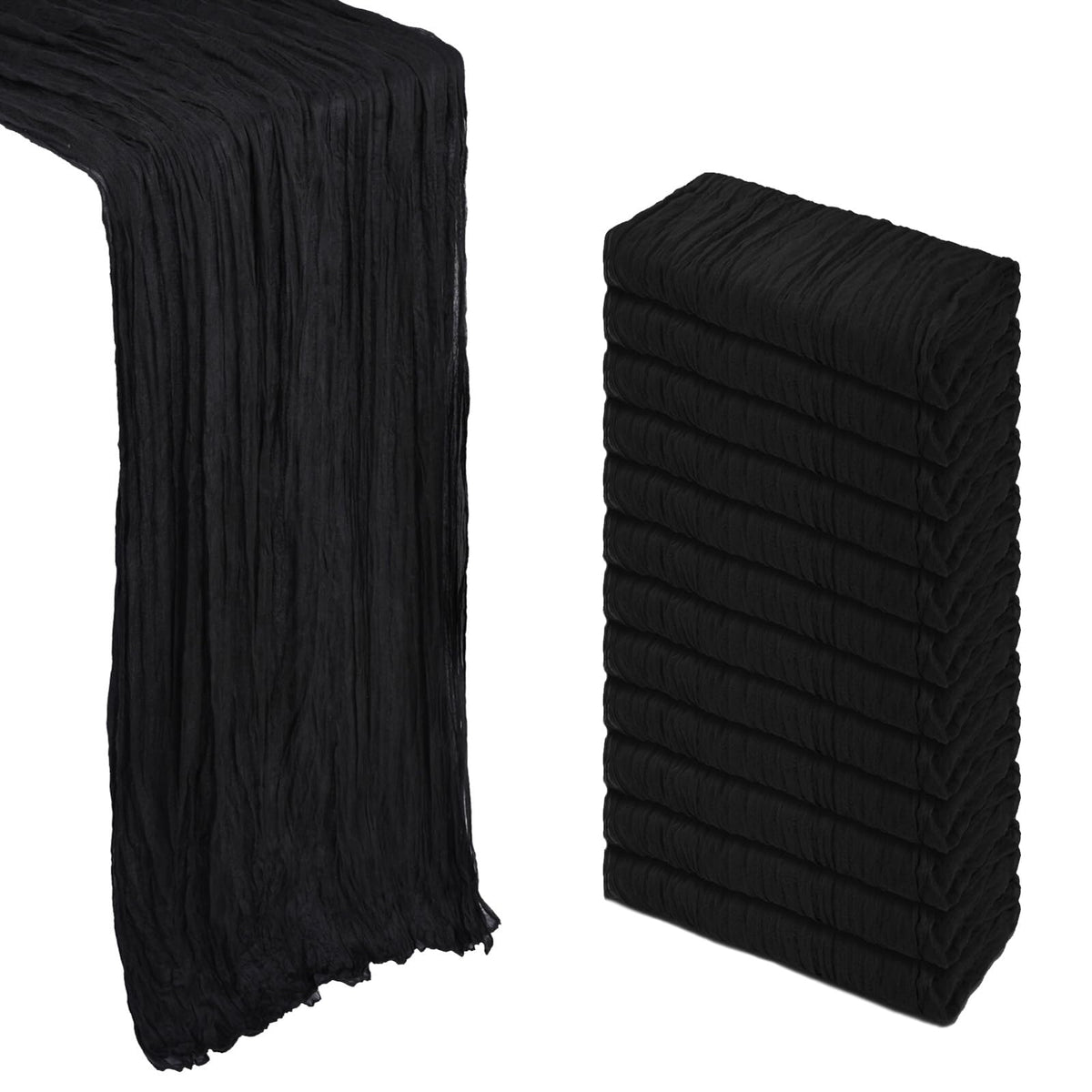 Heneger 12 pack black table runner 23x120 inch