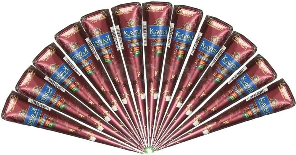 12 pack cones natural ready to use henna paste hair color