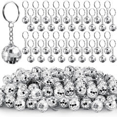 Henoyso 96 Pcs mini disco ball keychains bulk 0.8 inch diameter