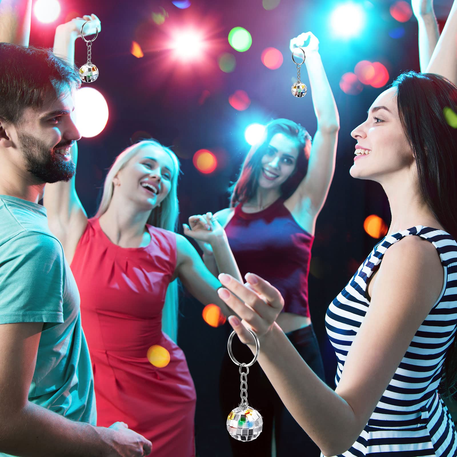 Compact disco ball keychain gift idea for family and friends