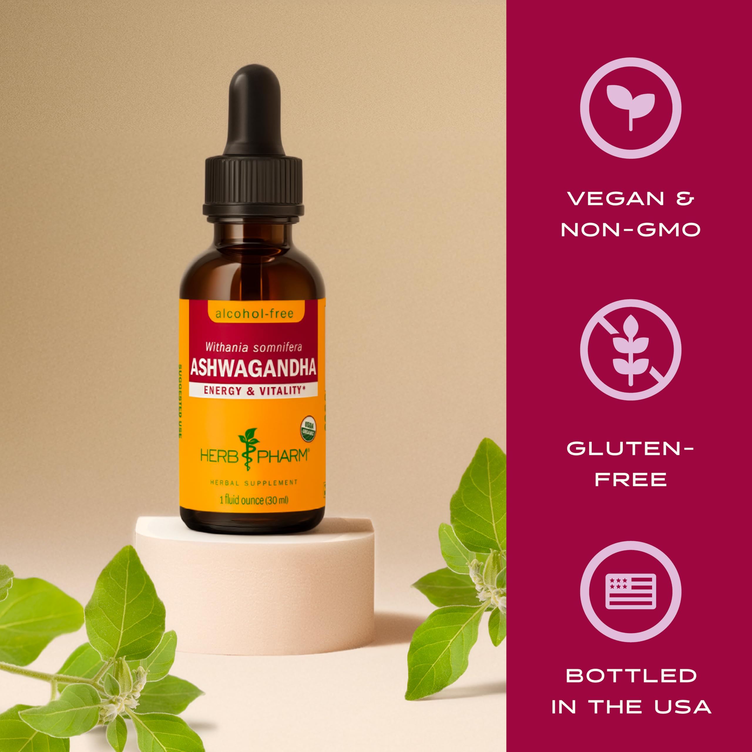 Vegan non-GMO gluten-free Ashwagandha glycerite