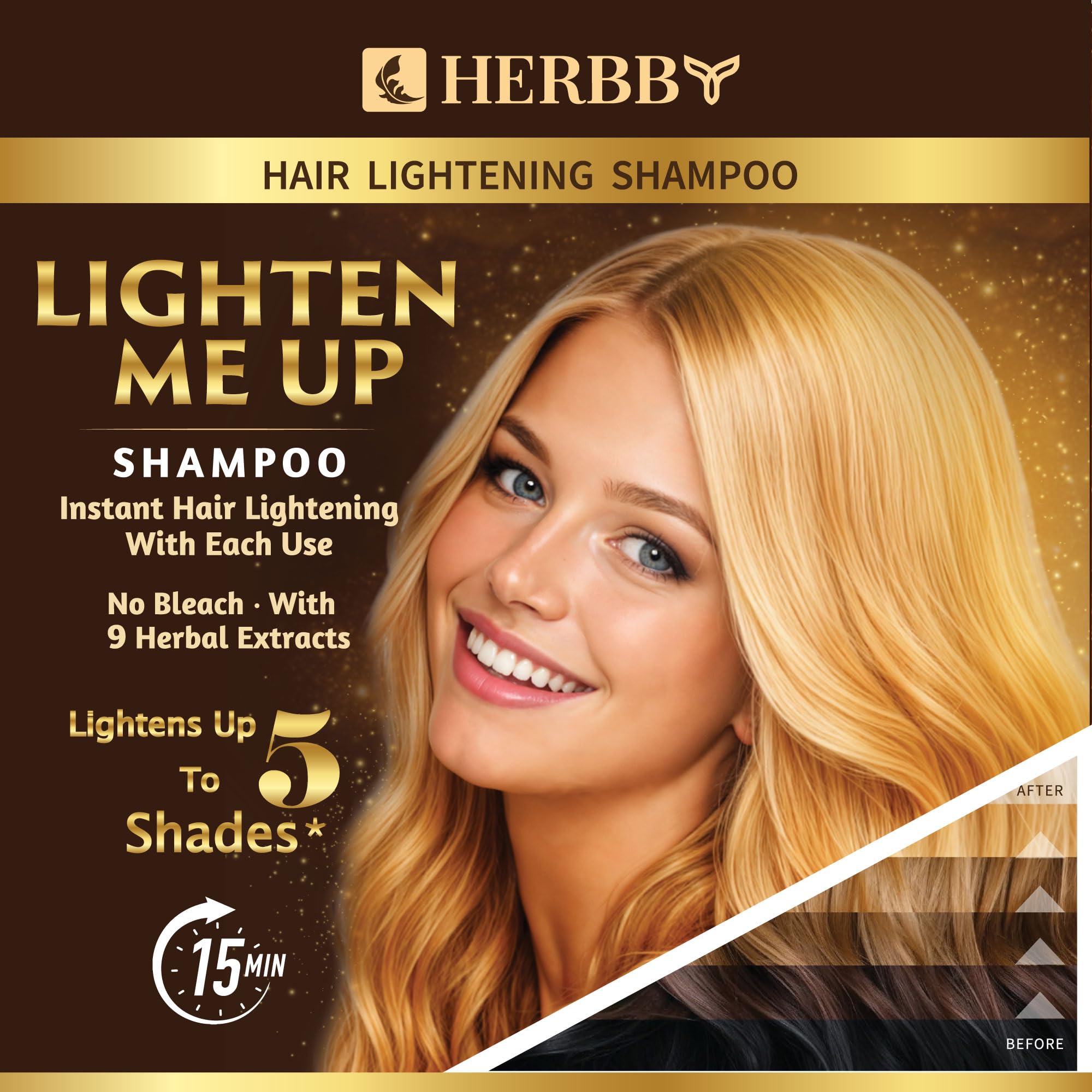 Bleach Free formula labeling on HERBBY shampoo bottle
