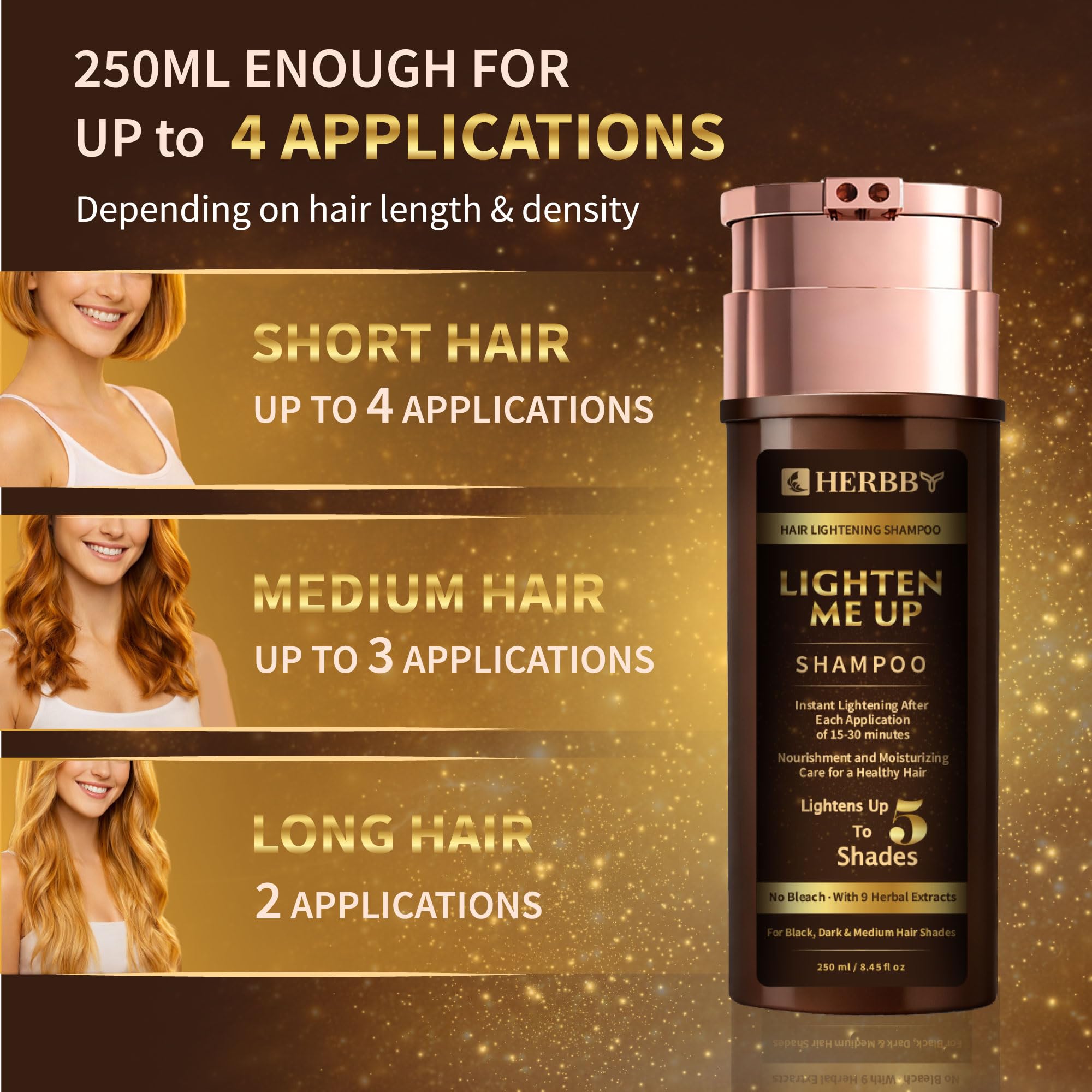 Product packaging display for HERBBY Hair Lightening Shampoo