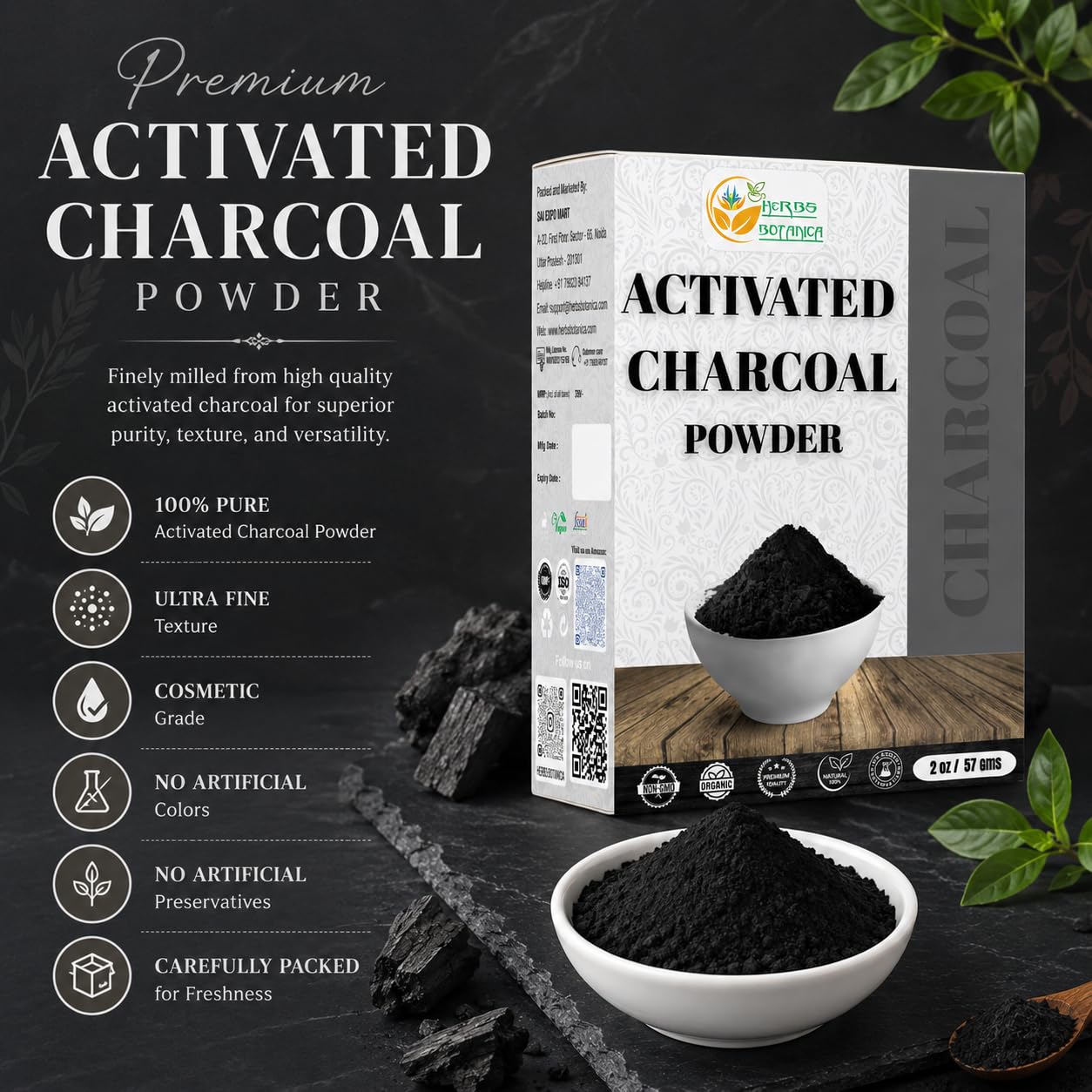 Bamboo charcoal powder food grade for culinary uses