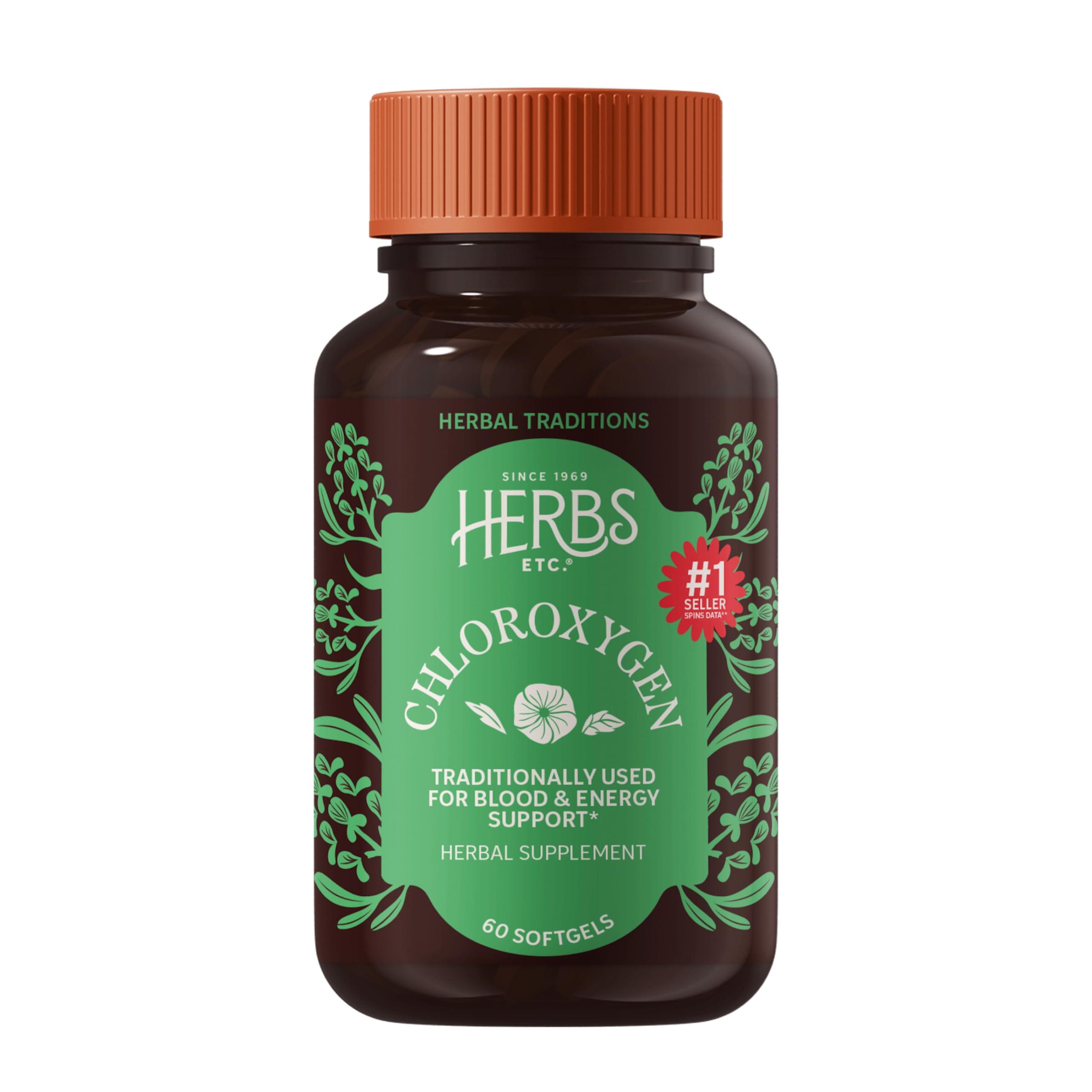 Herbs, Etc ChlorOxygen softgels bottle label