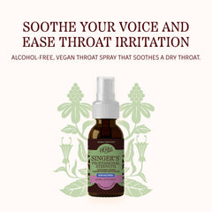 Plant-based gluten-free throat spray from Herbs Etc for singers