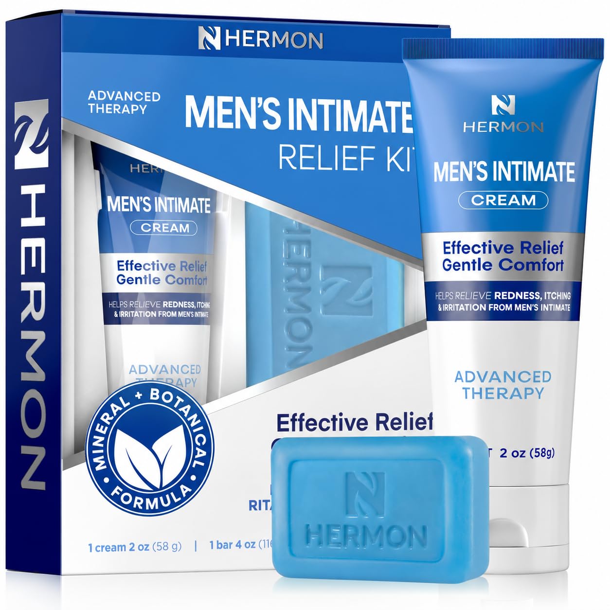 Hermon Men Relief Kit product image showing the kit packaging