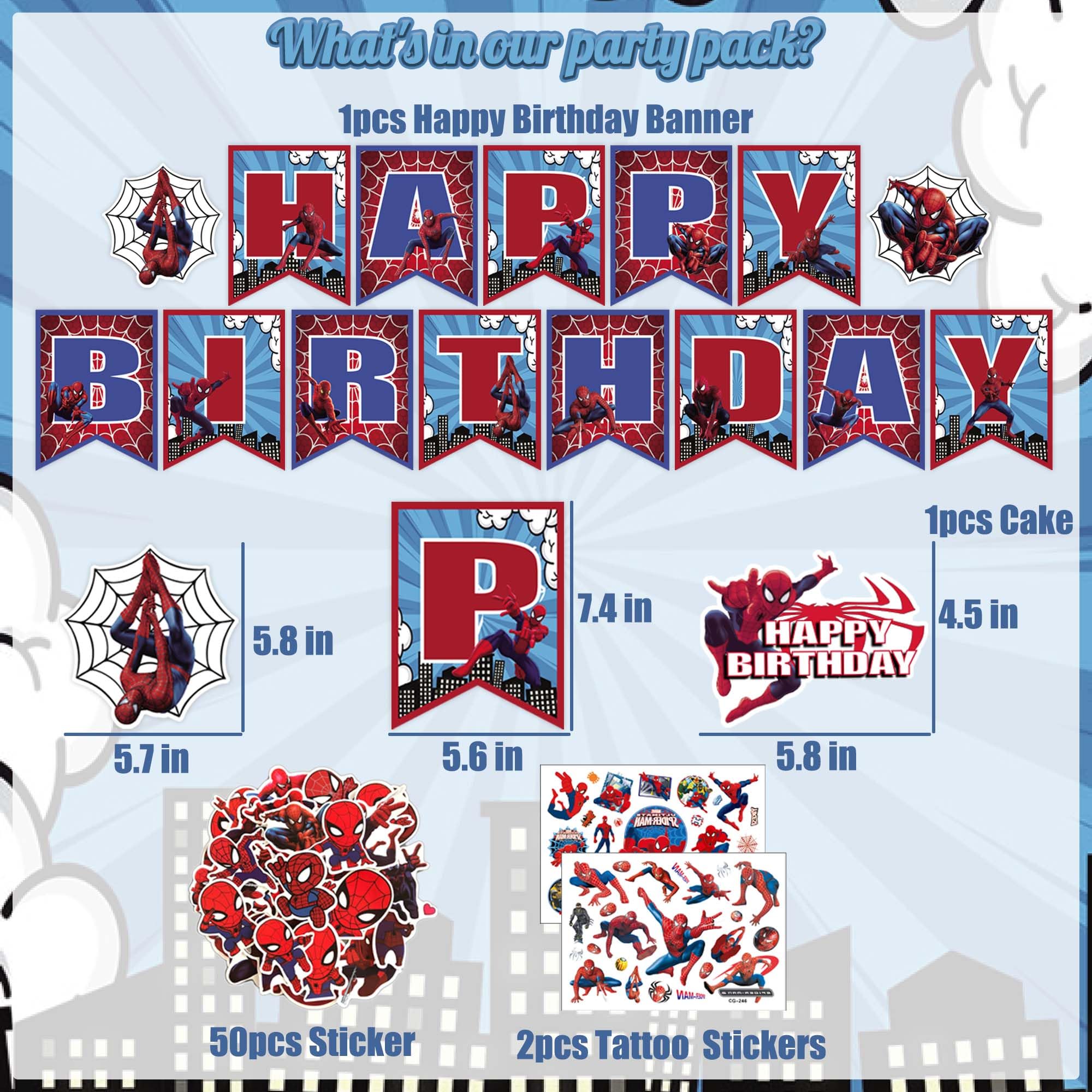 Balloons including metallic and latex for Hero Themed Birthday Party Decorations Set