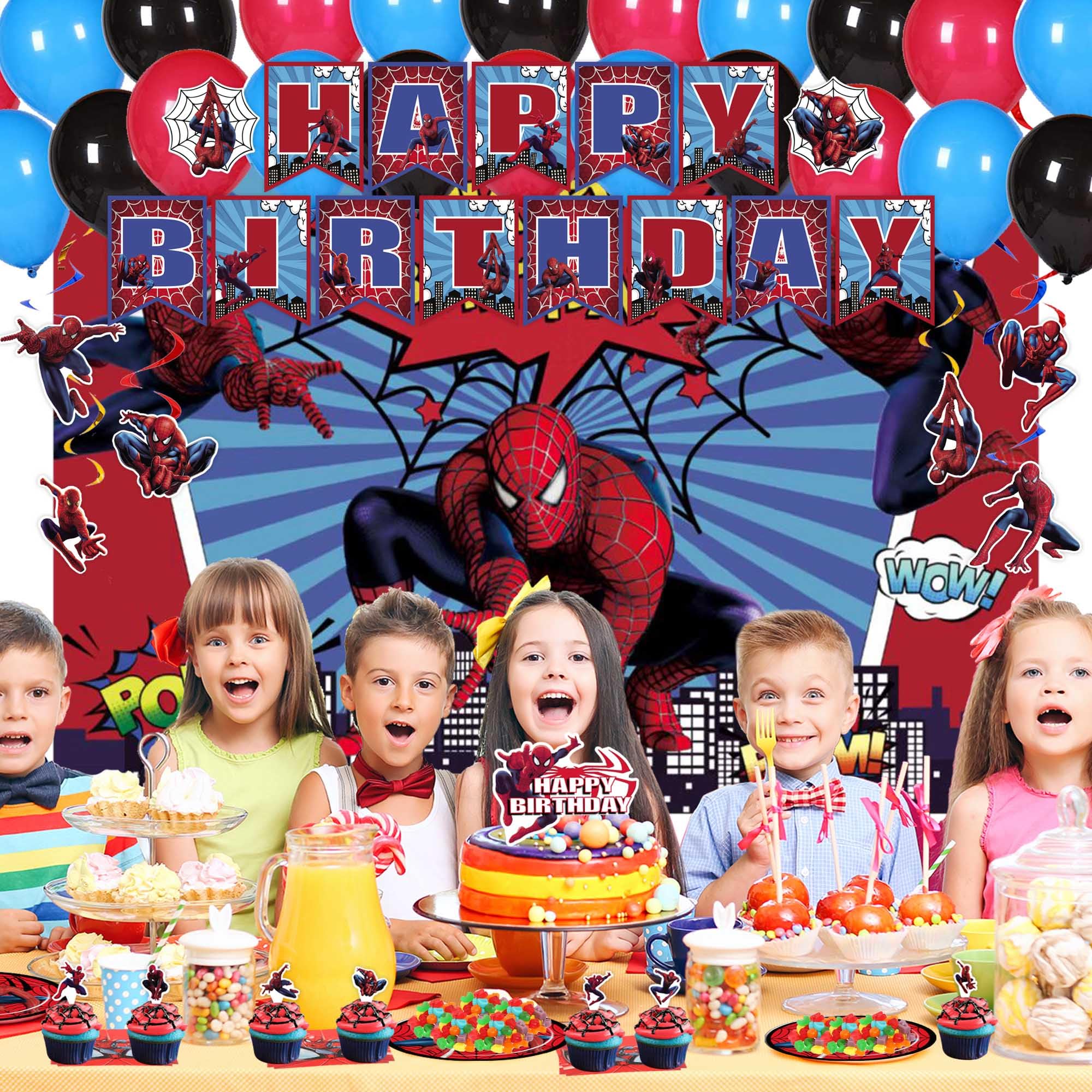 Cupcake toppers for Hero Themed Birthday Party Decorations Set