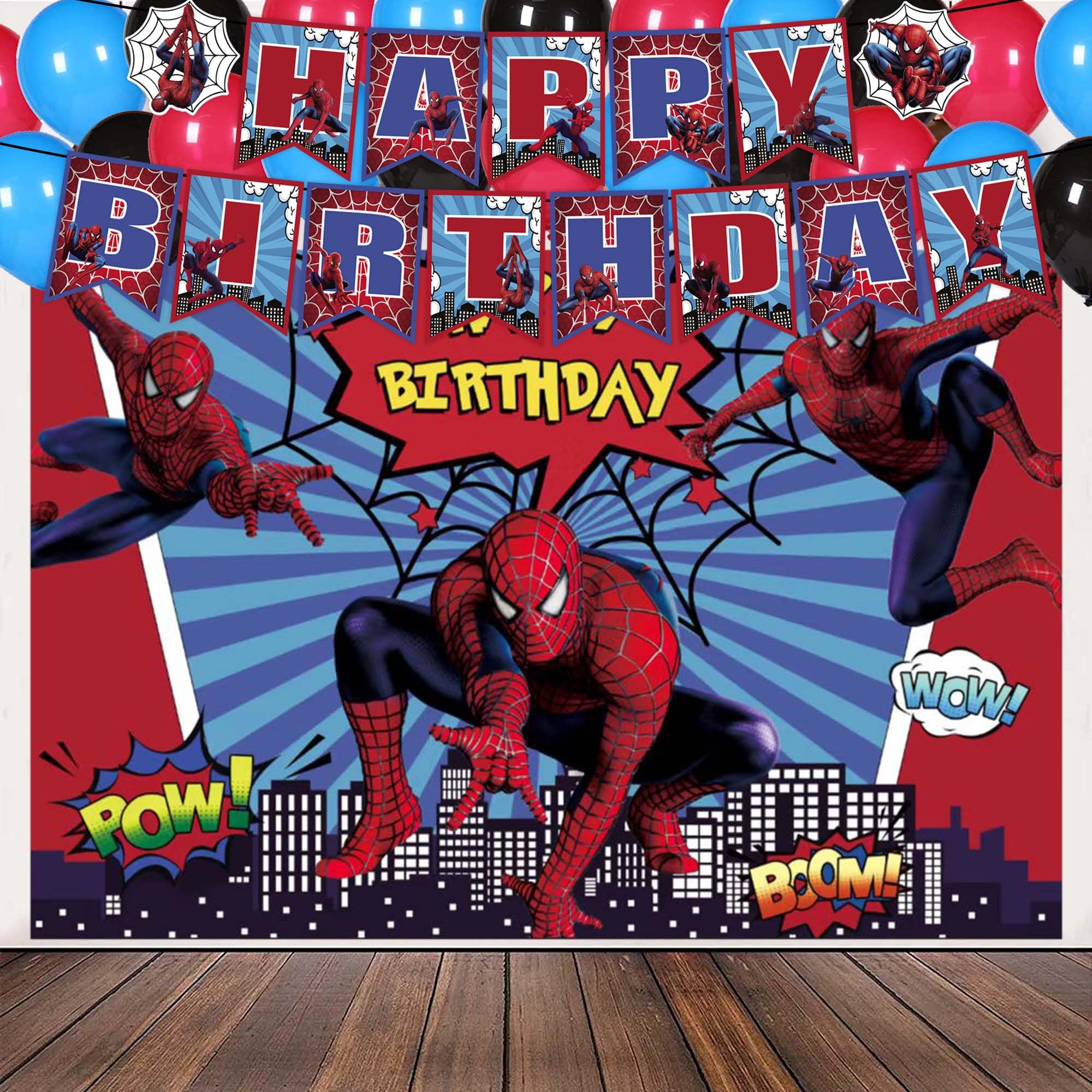 Stickers and temporary tattoos for Hero Themed Birthday Party Decorations Set