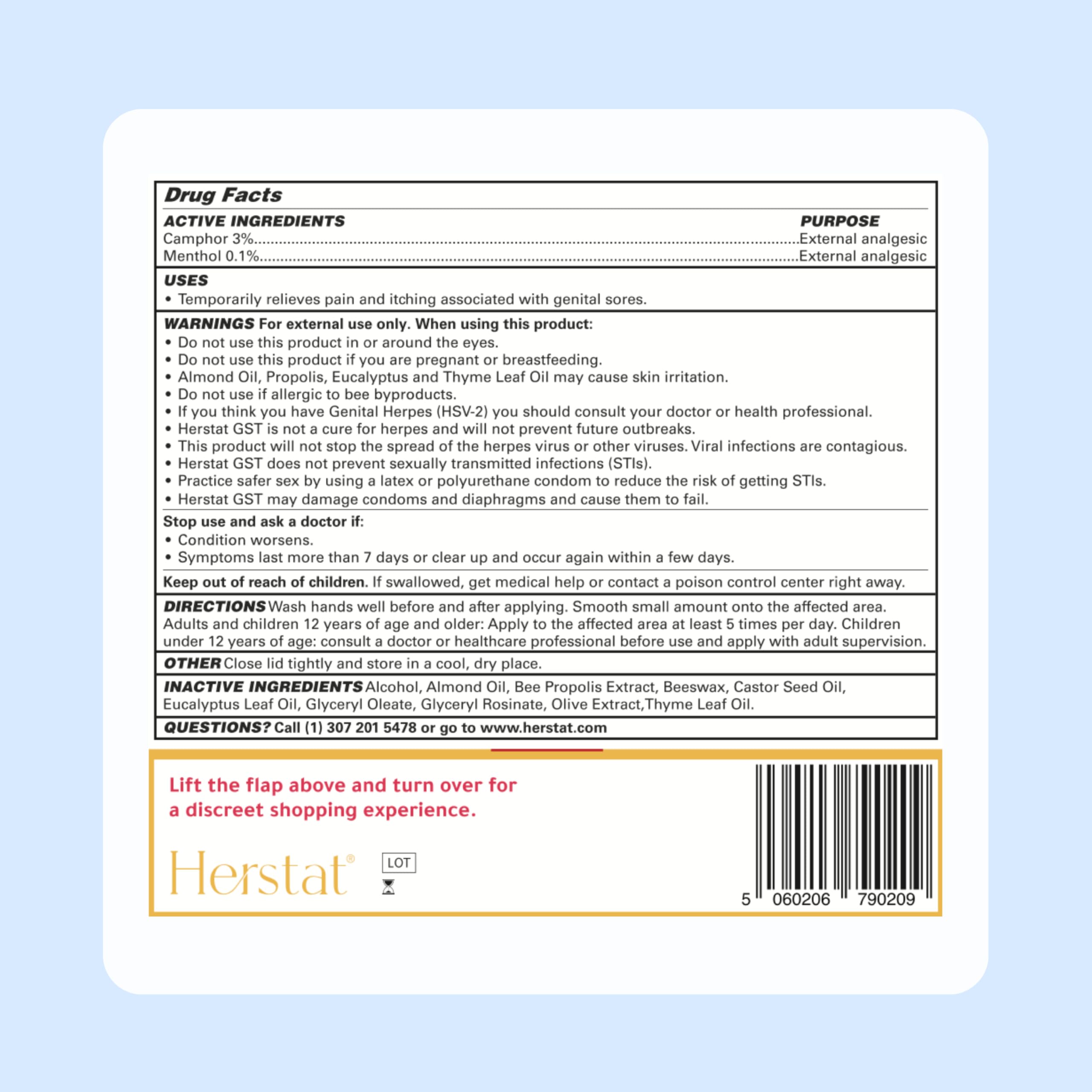 Herstat GST topical relief external application tube