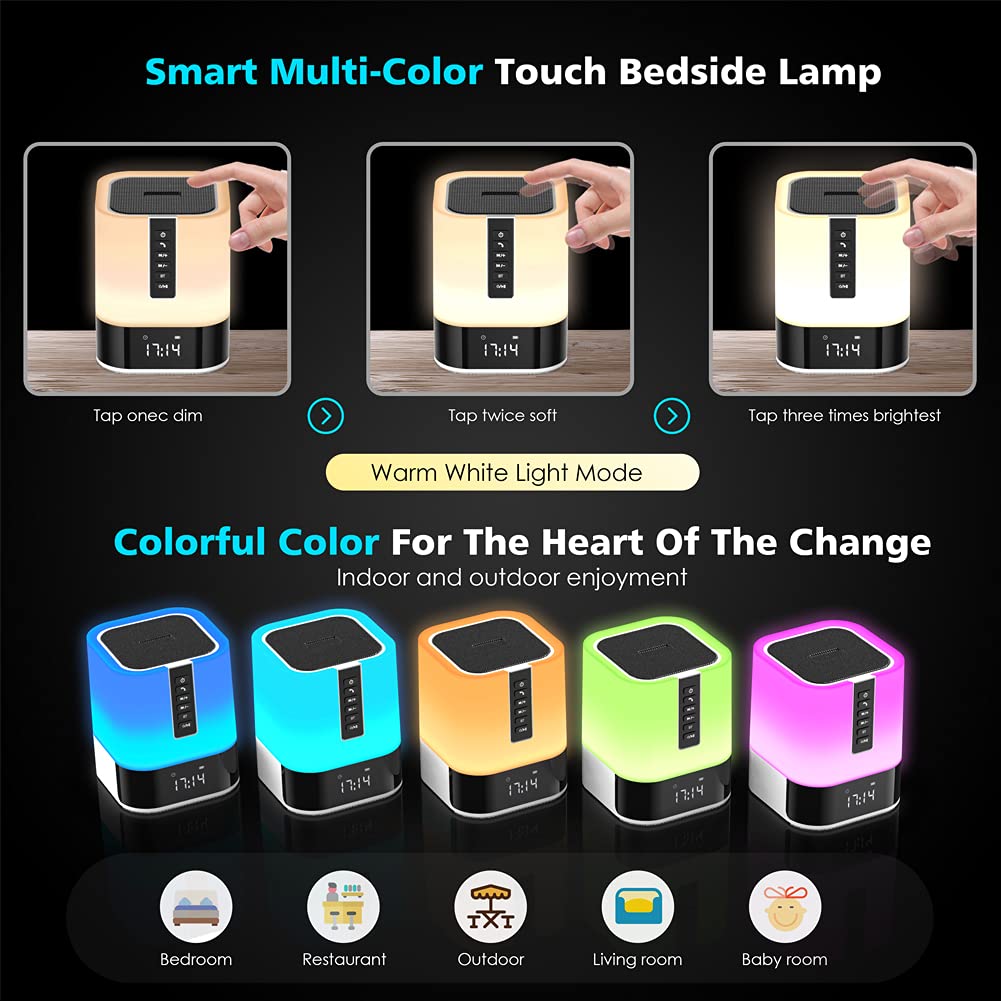Hetyre 5 in 1 bedside lamp close up image