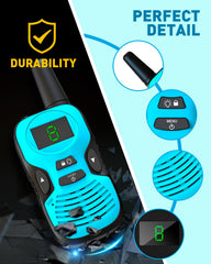 Hetyue kids walkie talkies 4 color shell back view