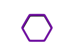 Hexagon Cookie Cutter purple PLA 3D printed size 3.5w x 3.1h