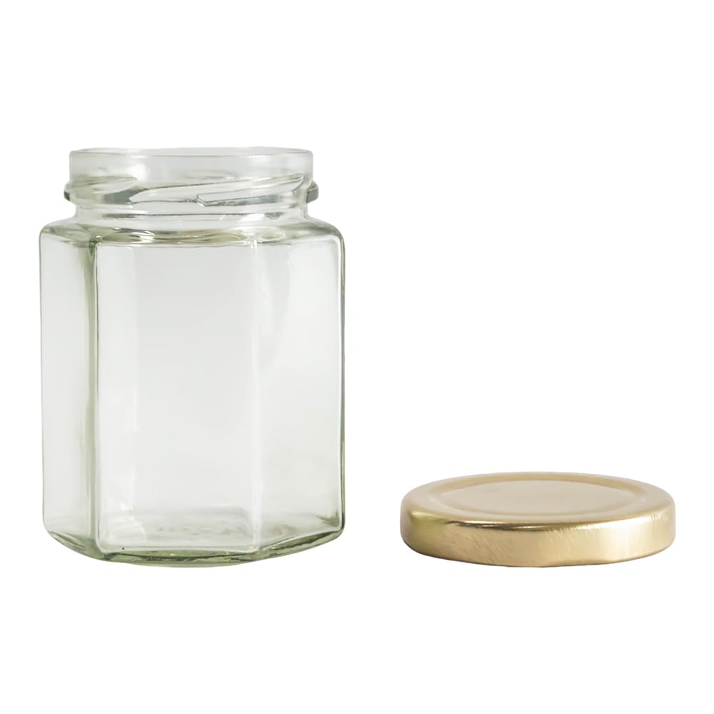 Wedding and baby shower favors jars hexagon glass