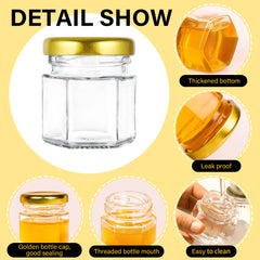 60 thank you tags and 60 bee stickers with jars