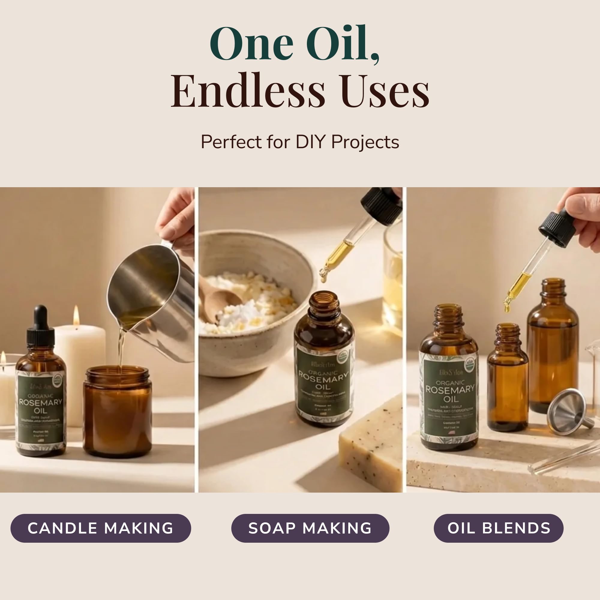 Vegan cruelty-free rosemary oil packaging