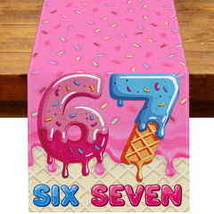 Heyfary 6 7 Bithday Table Runner front view