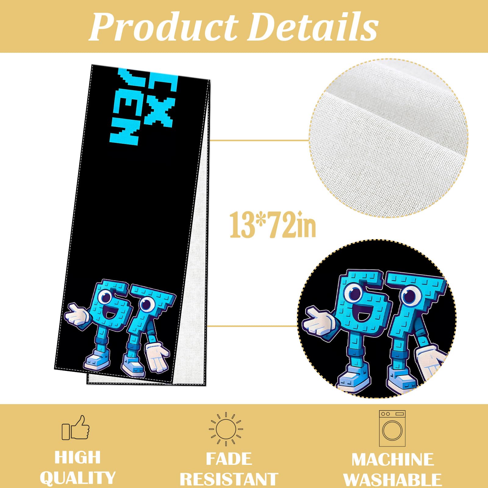 Heyfary 67 Meme Party Decor table runner for indoor outdoor use