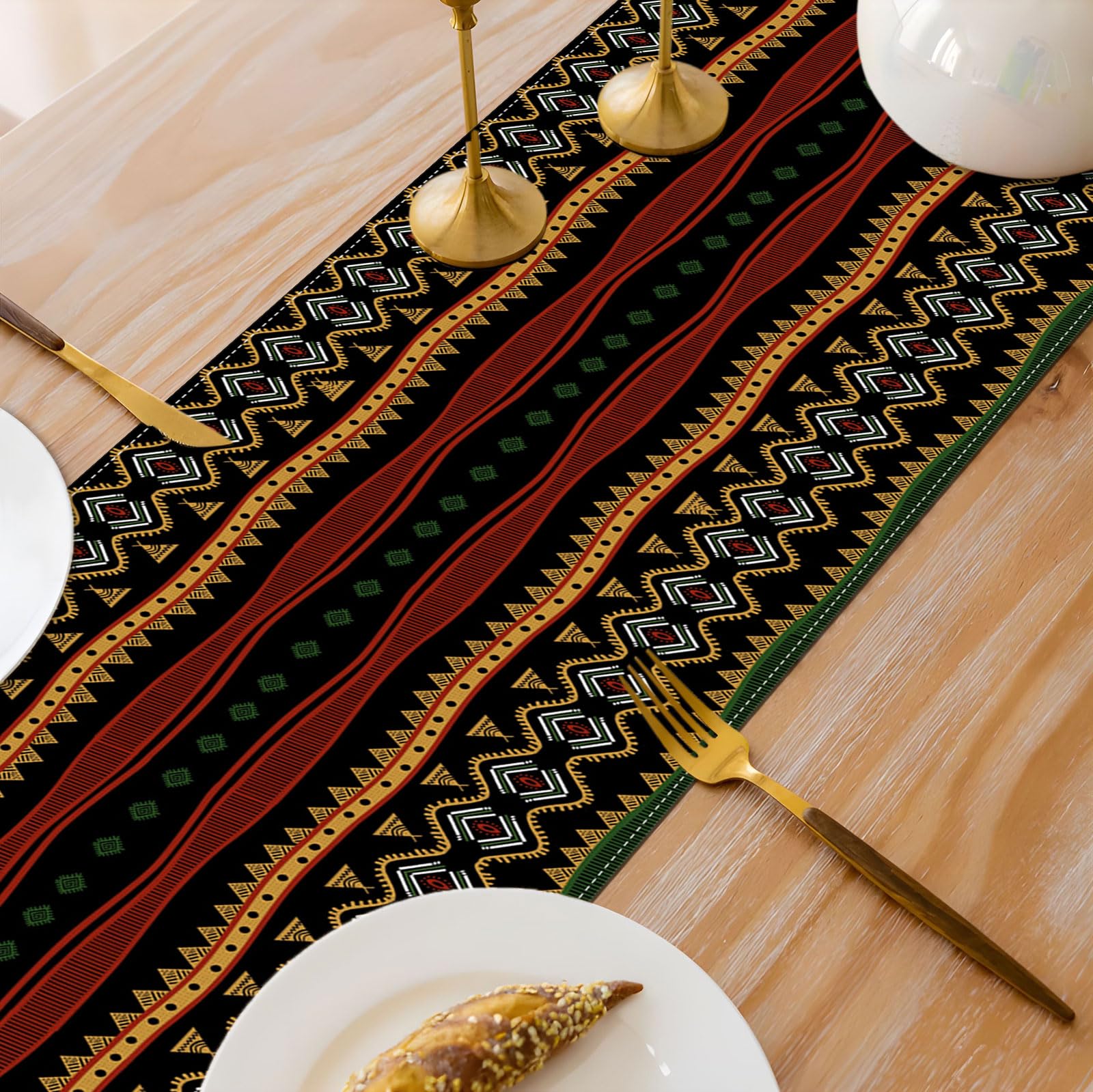 Heyfary African patterned table runner for dining