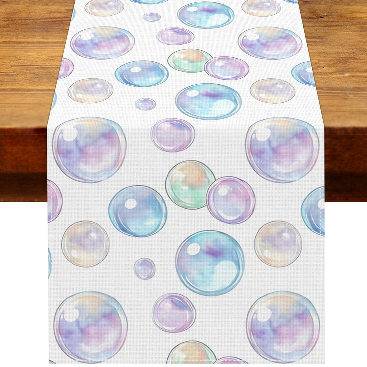 Heyfary Bubble Table Runner on mermaid birthday party table