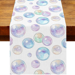 Heyfary Bubble Table Runner on mermaid birthday party table