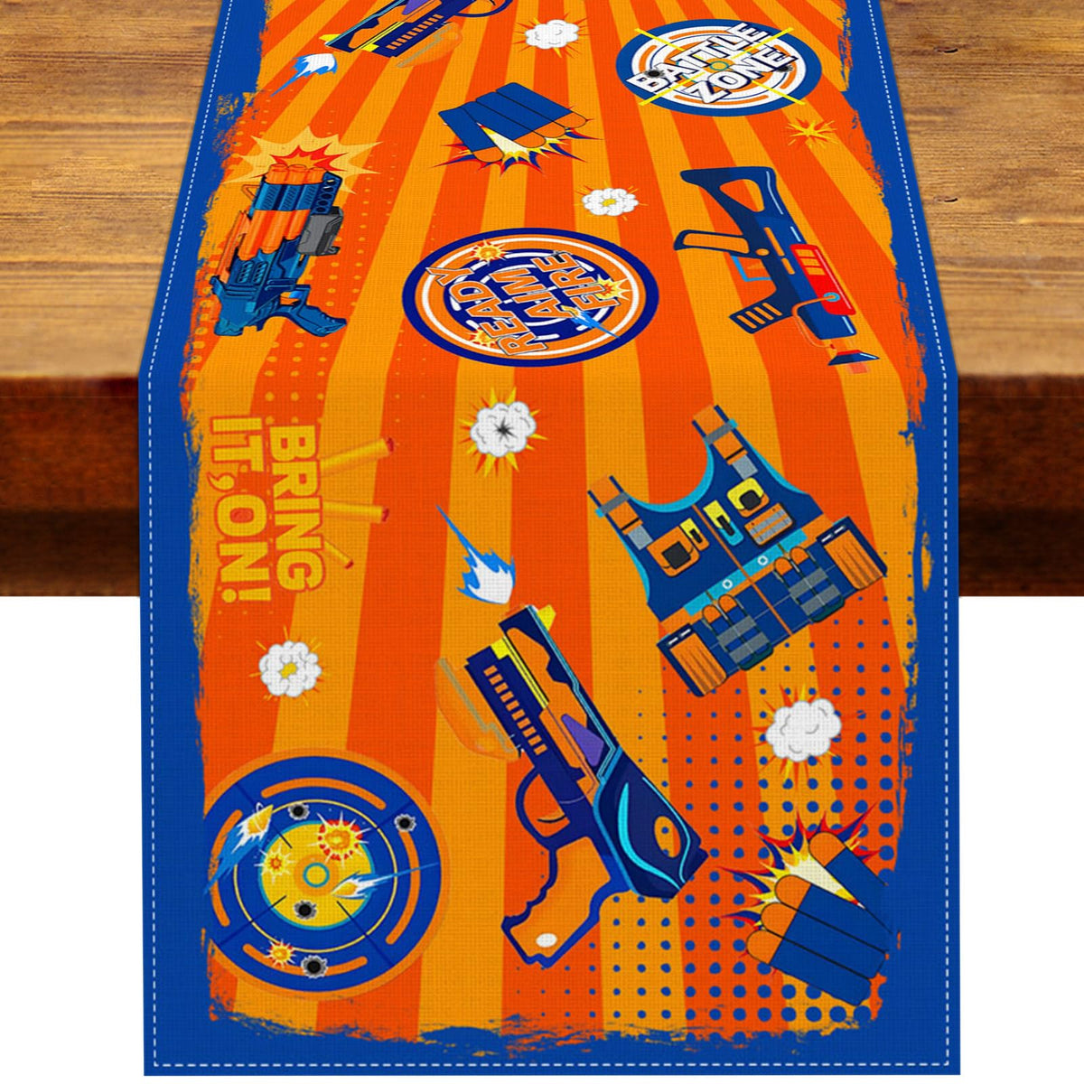 Heyfary Dart War Table Runner product image showing bright colors