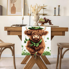 Heyfary green shamrock table runner 13x72 inches