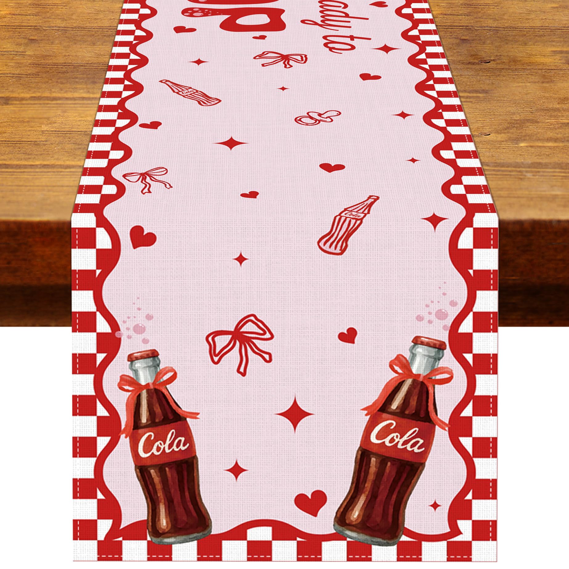 Heyfary She's Ready to Pop Table Runner 13 x 72 inches polyester