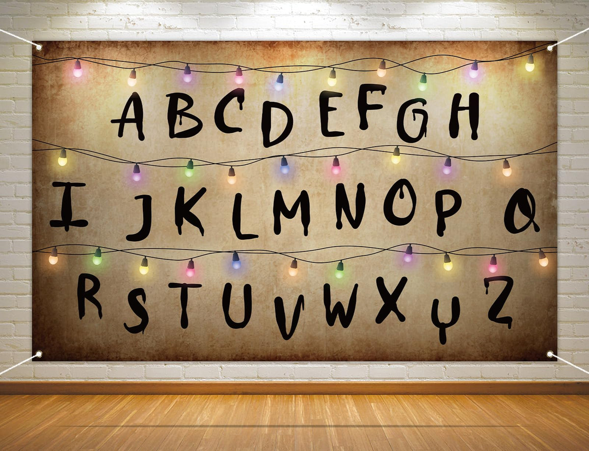 Heyfary Stranger Alphabet Light String Photo Booth Backdrop 110x180cm