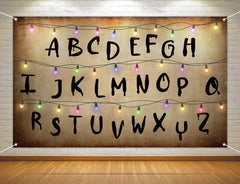 Heyfary Stranger Alphabet Light String Photo Booth Backdrop 110x180cm