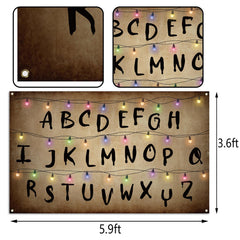 Heyfary Stranger Alphabet Light String Halloween Background for Photography Studio