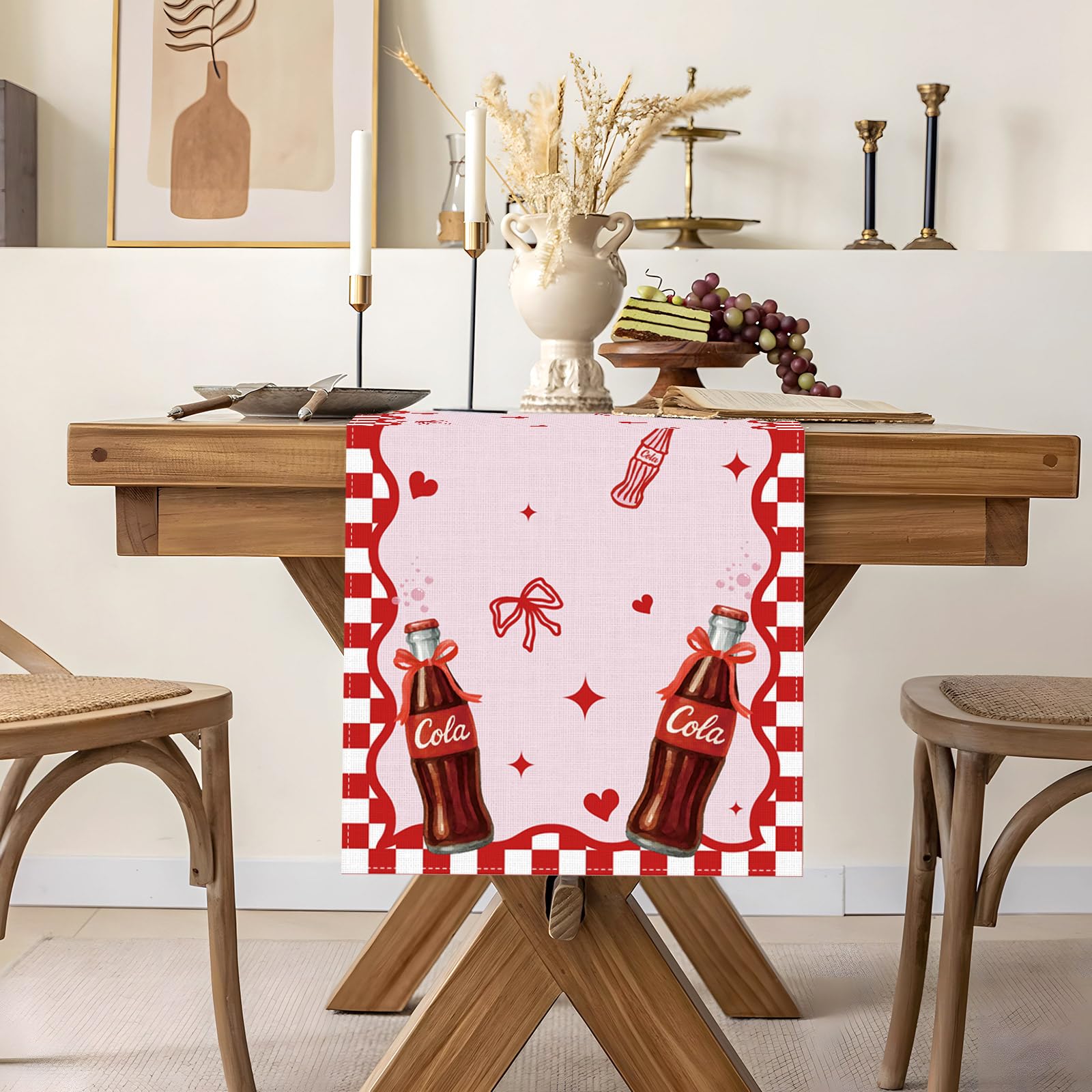 Bright colors and pattern on table runner design