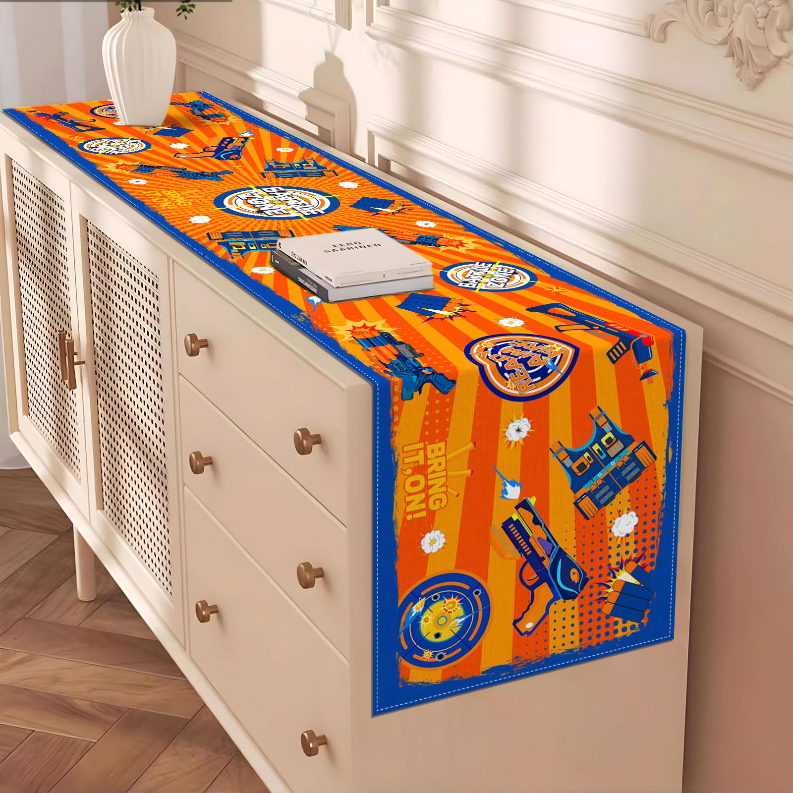 Lightweight portable table runner ready for gatherings
