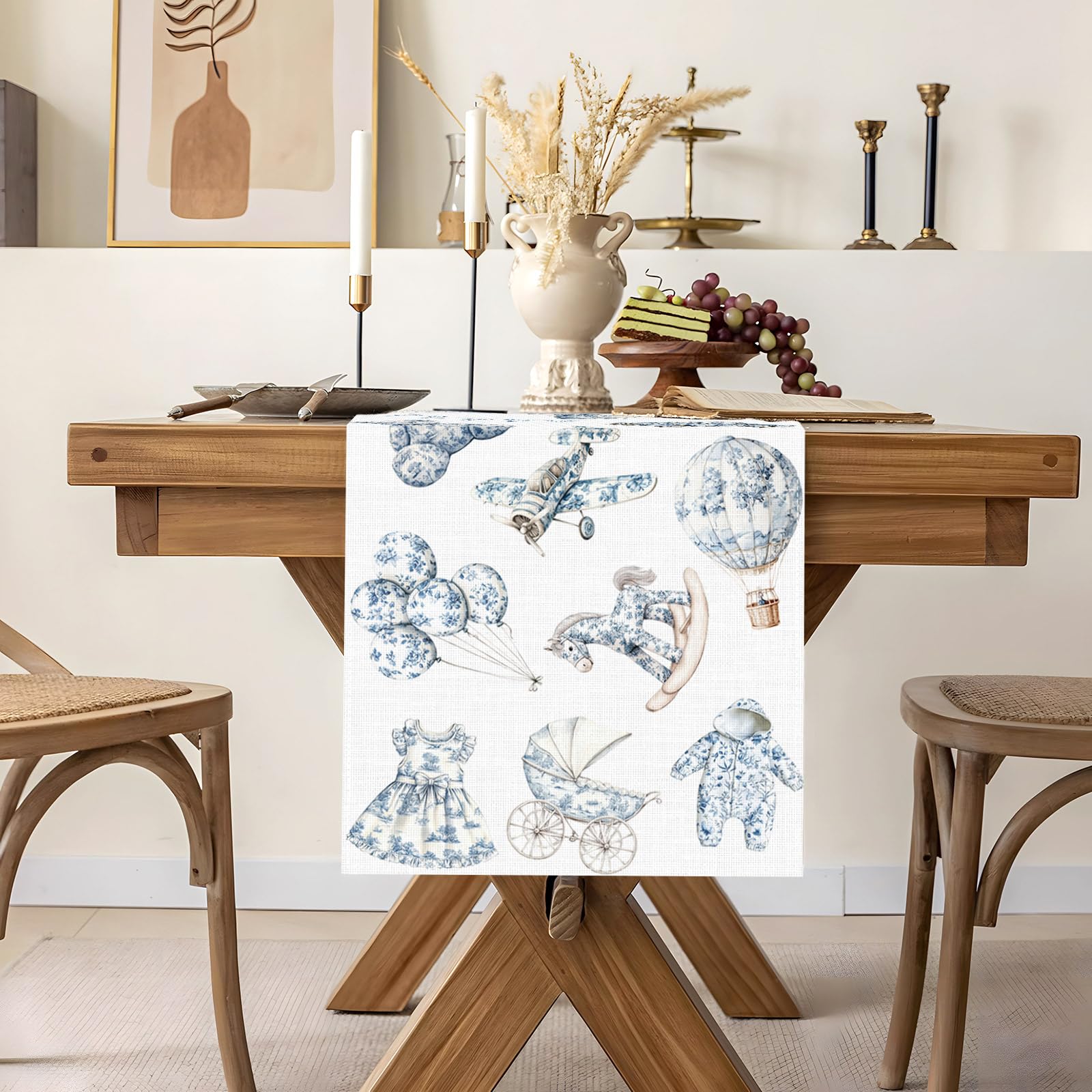 Table runner size 13 x 72 inches fits 4-6 guests