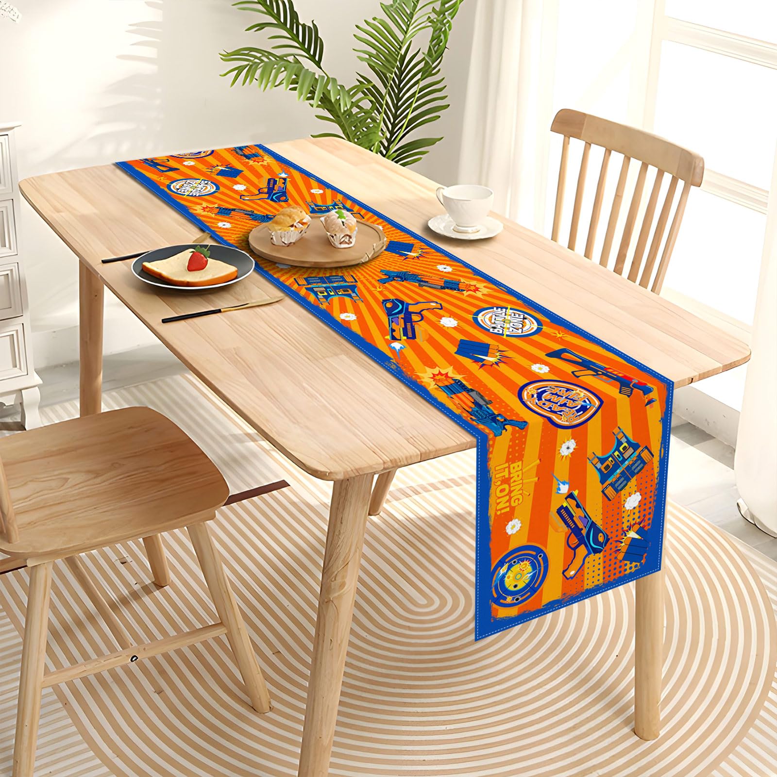 Table runner design with vivid patterns suitable for party decor