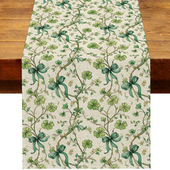 Heyfary vintage St Patrick's Day table runner 13x72 inches on dining table