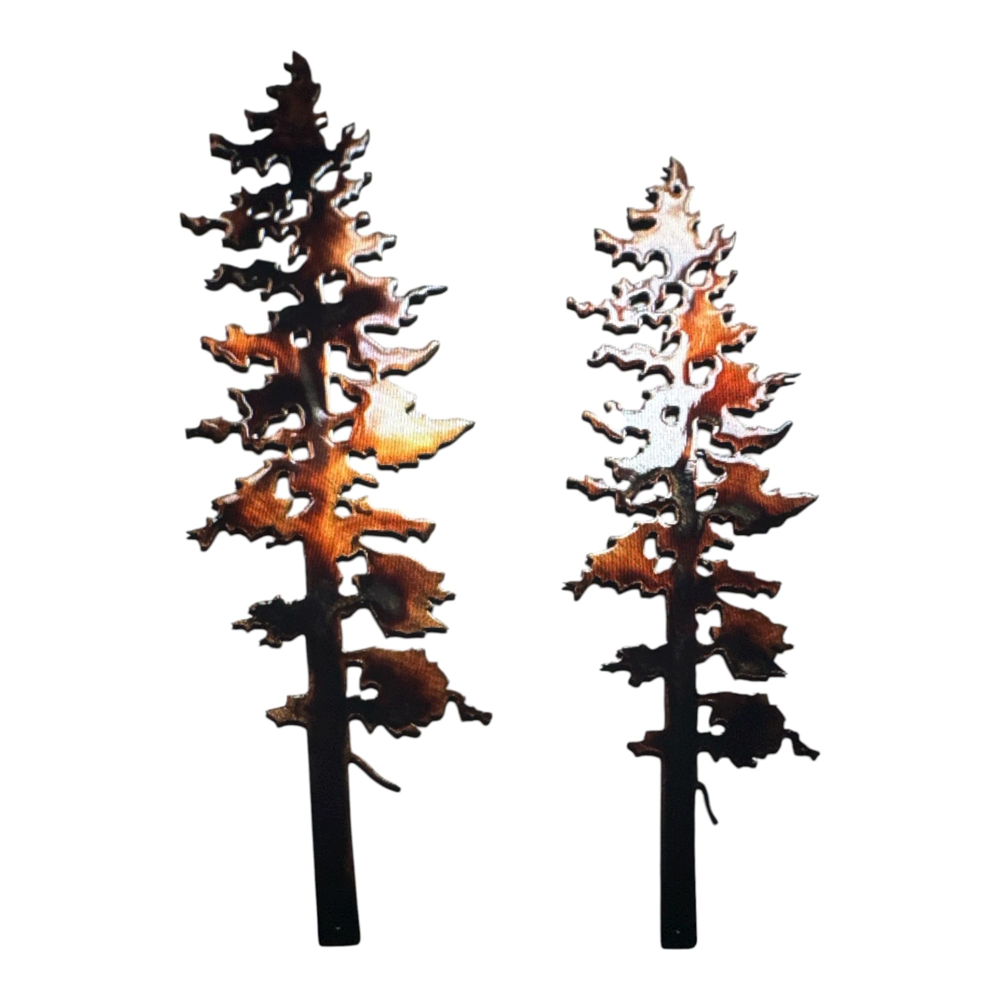 HG Artworks pine trees wall art copper bronze finish