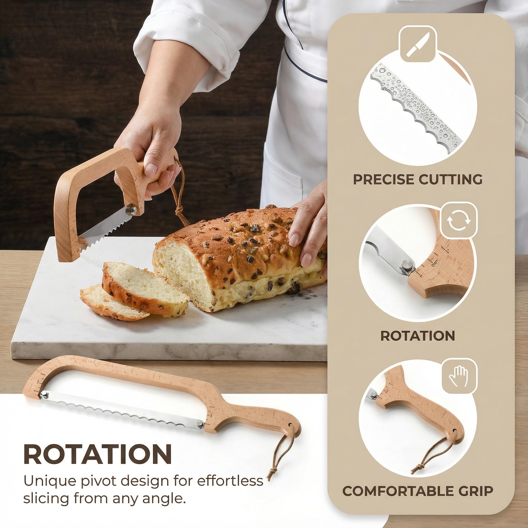 HGTC bread slicer style knife for homemade bread