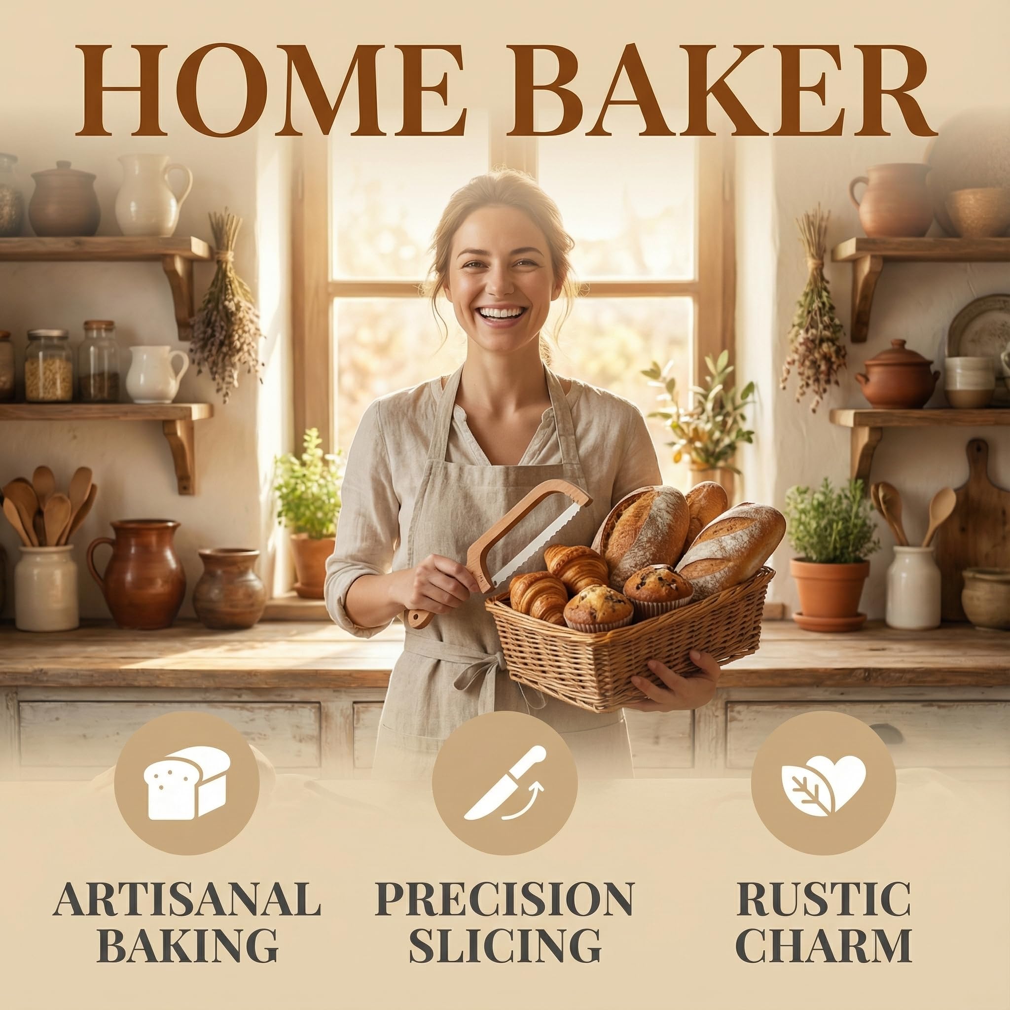 Left-hand friendly HGTC bread knife handle and blade