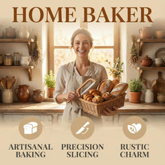 Left-hand friendly HGTC bread knife handle and blade