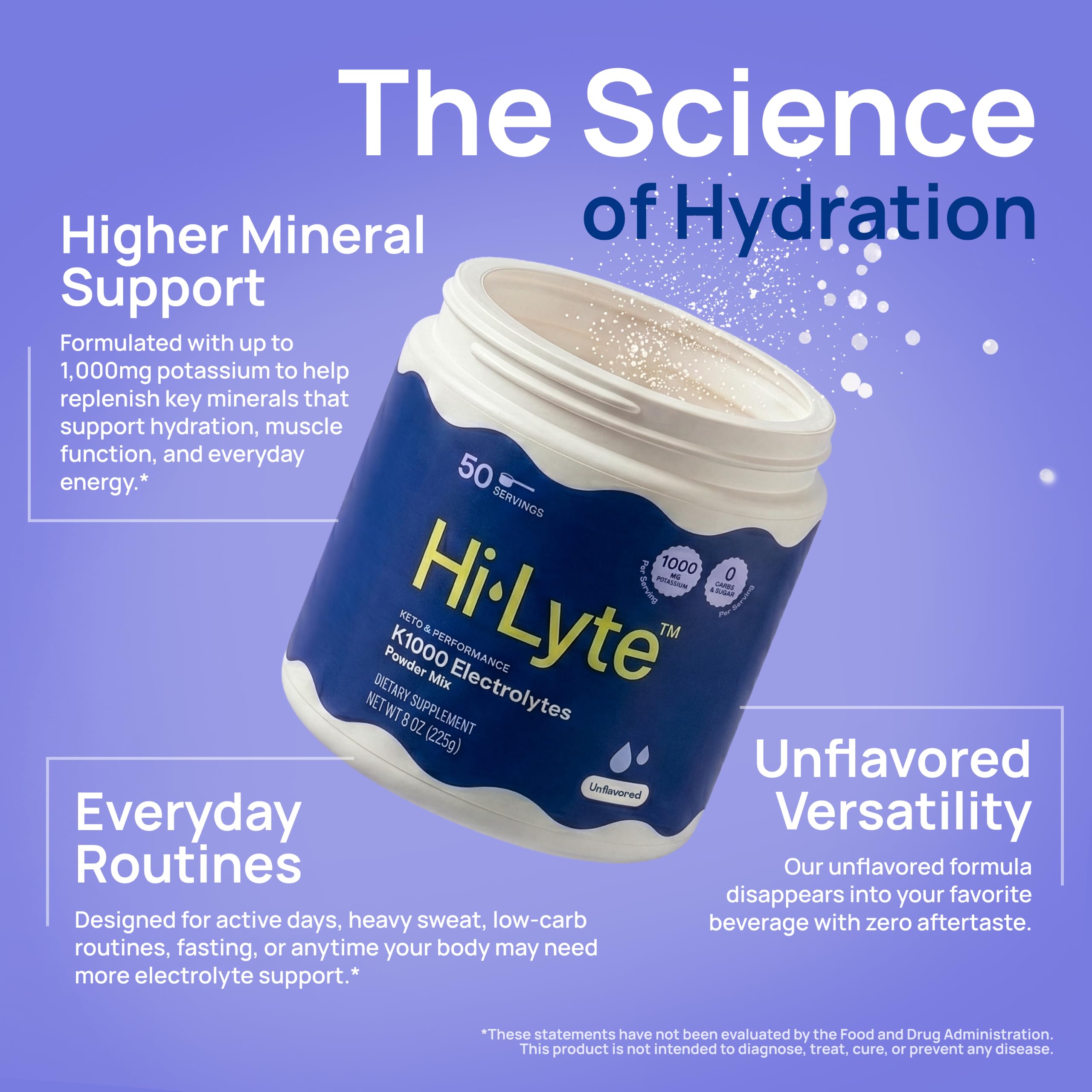 K1000 electrolytes powder mix front label