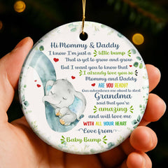 Hi Mommy & Daddy Love from Baby Bump ornament for first Christmas
