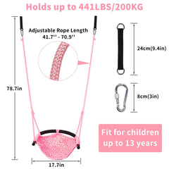 Hi-Na Tree Swing for Kids adjustable rope length 100 cm to 180 cm