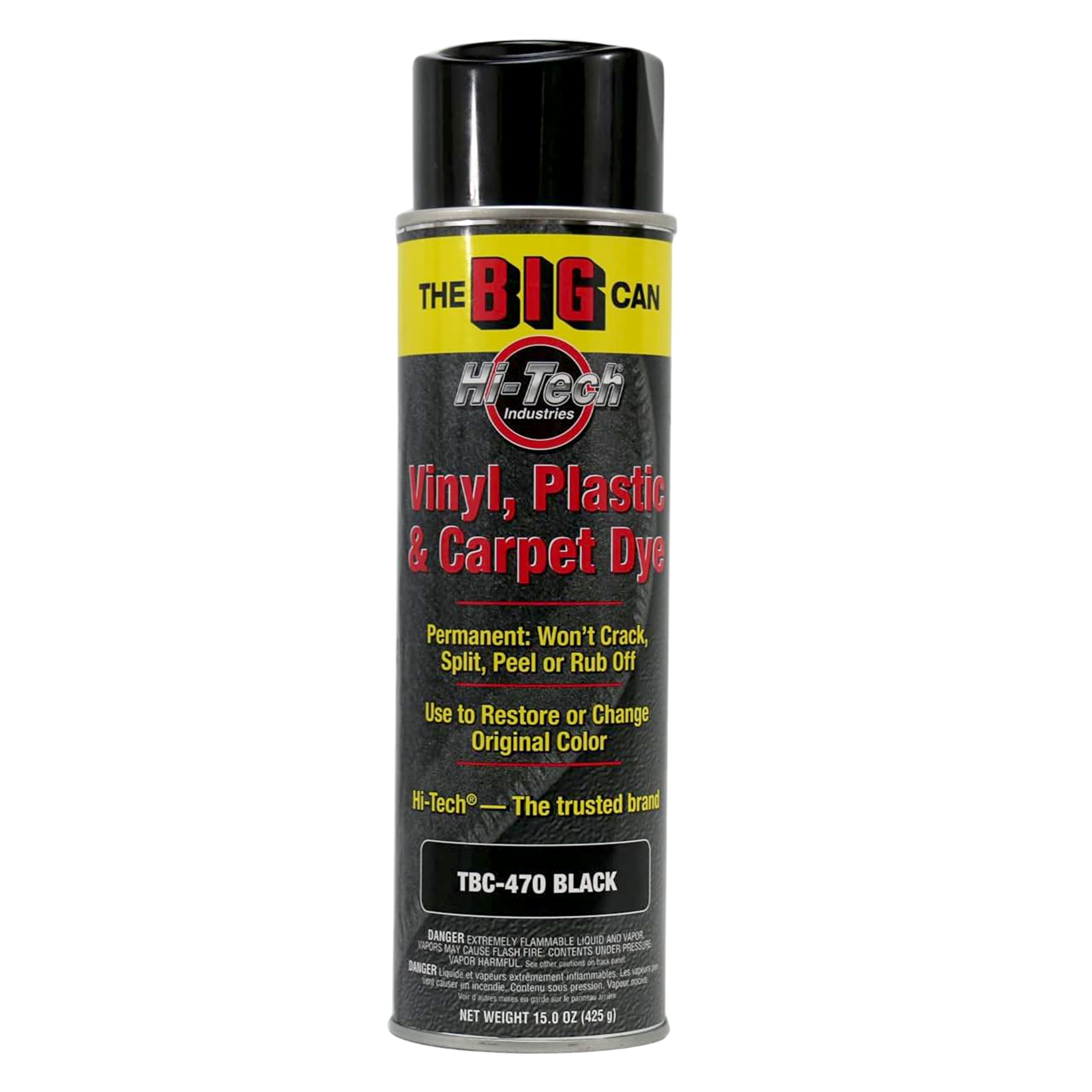 HI-TECH Big Can Black Spray Dye label on can